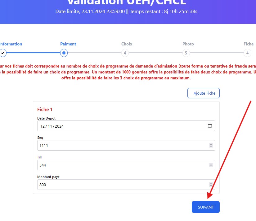 Étape 3 - Effectuer le paiement